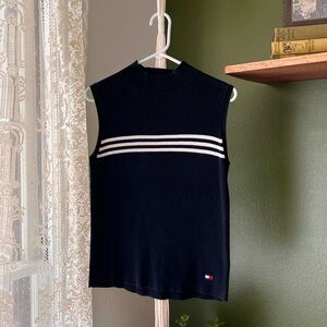 Tommy Hilfiger Black Ribbed Knit Top